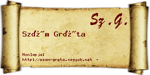 Szám Gréta névjegykártya